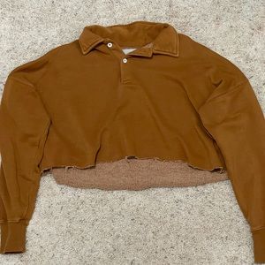 UO cropped collard sweatshirt